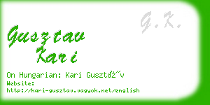 gusztav kari business card